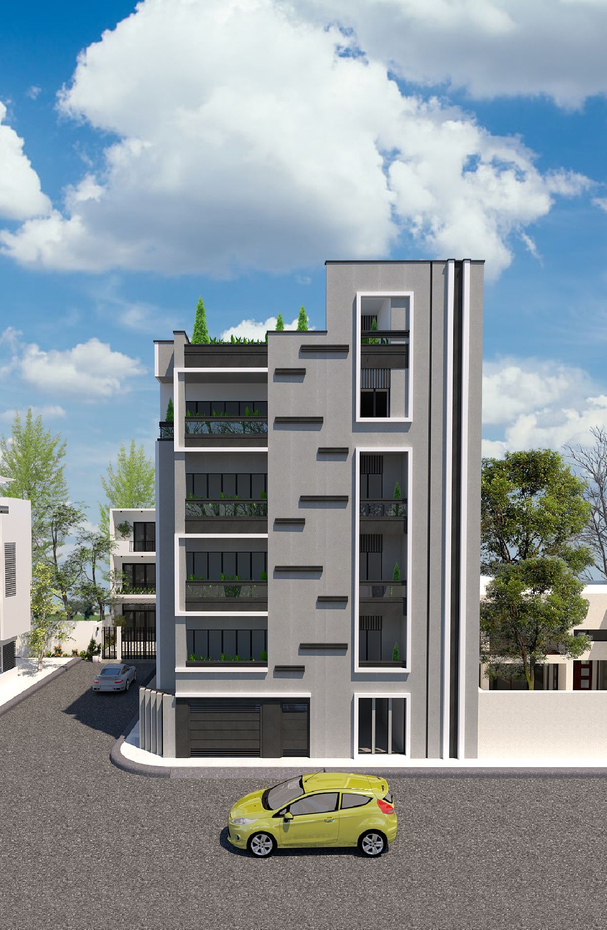 طراحی و اجرای آپارتمان 4 طبقه